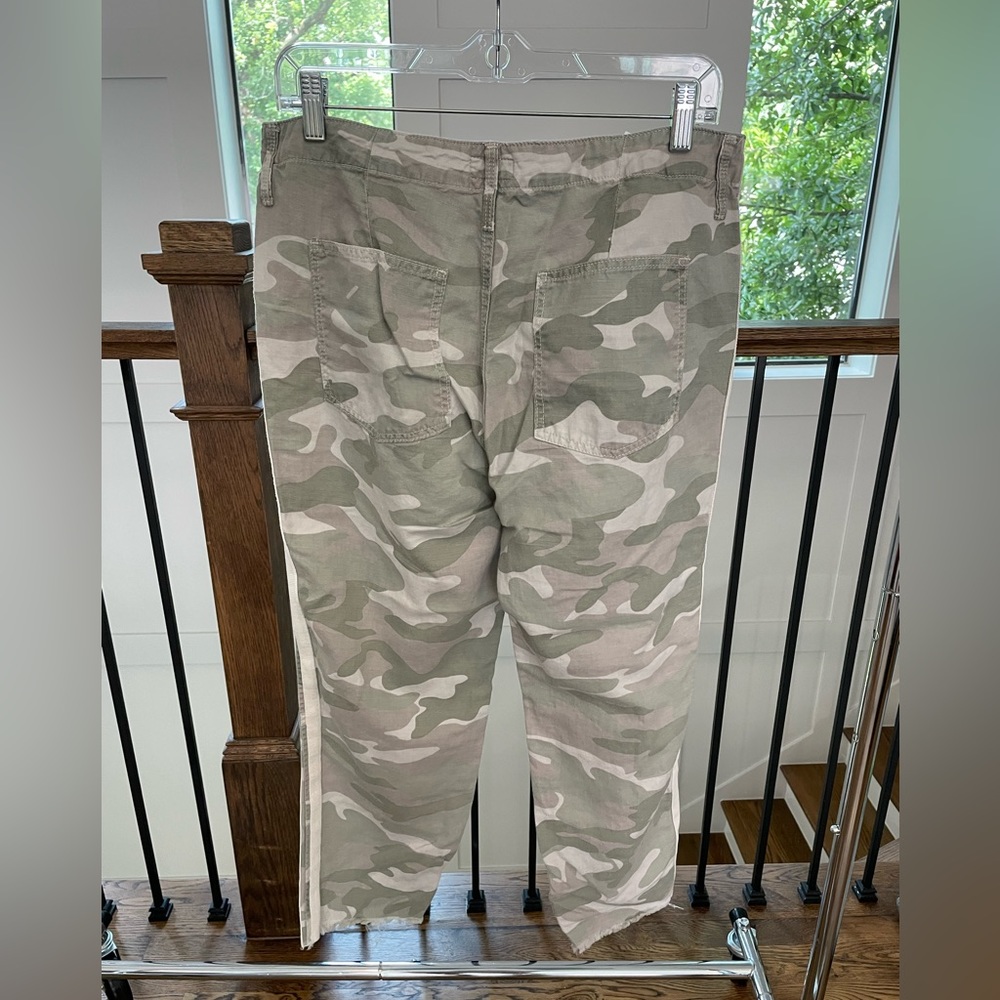 MOTHER Camo Ankle Crop Jeans in Olive & Cream - Picture 2 of 4